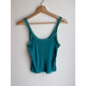 American Eagle AEO Teal Lace Trim Tank Top Size XS